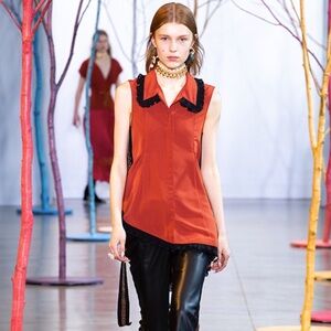 ADEAM asymmetric sleeveless blouse L